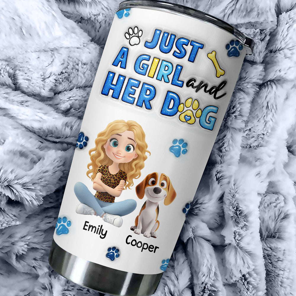 Custom Christmas Birthday Gifts For Dog Lovers • Best Mom For Sure - Personalized 3D Inflated Effect Tumbler