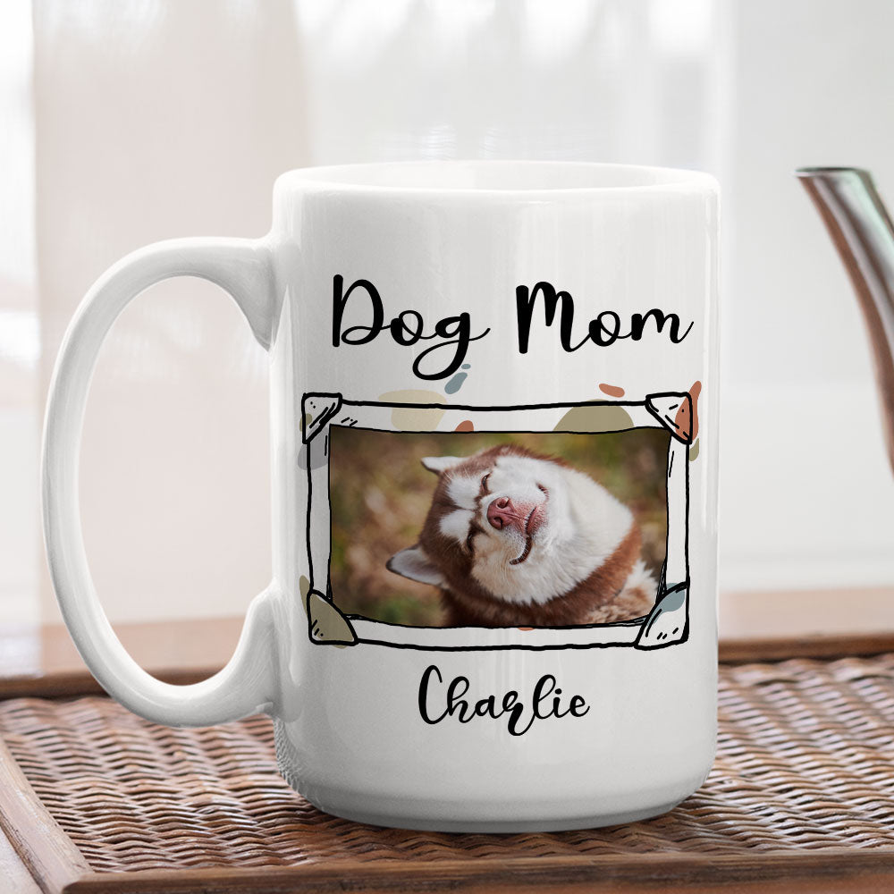 Custom Photo Christmas Birthday Gifts For Dog Lovers • Dog Mom Dad Line Photo - Personalized Coffee Mug