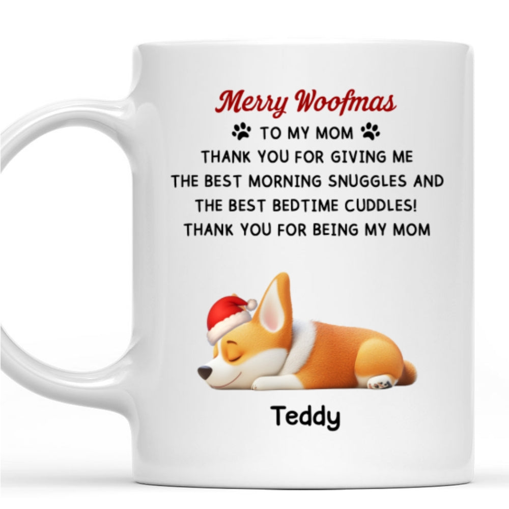 Custom Christmas Birthday Gifts For Dog Lovers • Only Cuddle You At Bedtime - Personalized Coffee Mug