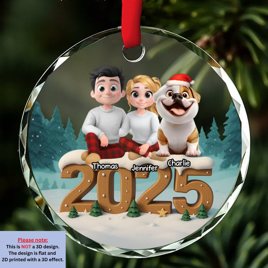 Custom Christmas Decor Home Birthday Gifts For Dog Lovers • From This Year Onwards - Personalized 3D Effect Glass Ornament