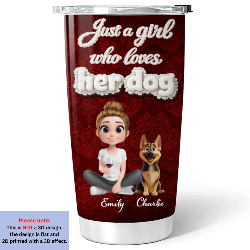 Custom Christmas Birthday Gifts For Dog Mom, Dog Lovers • Realistic Style Dog Mom - Personalized 3D Effect Tumbler