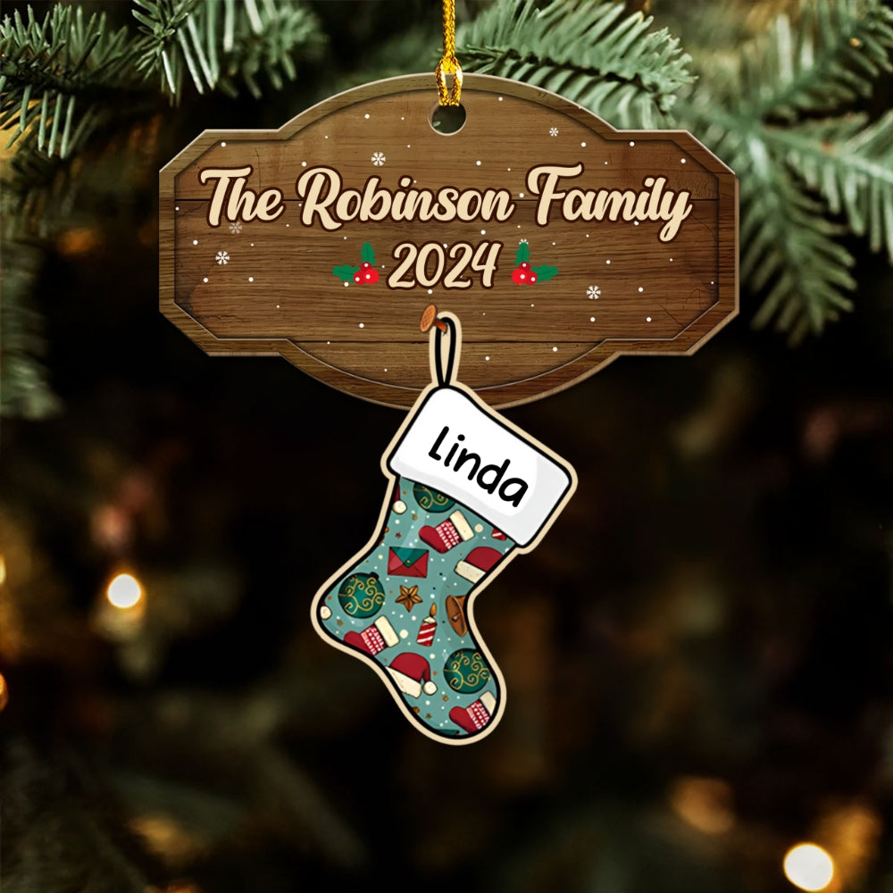 Family With Pet - Personalized Wood Ornament