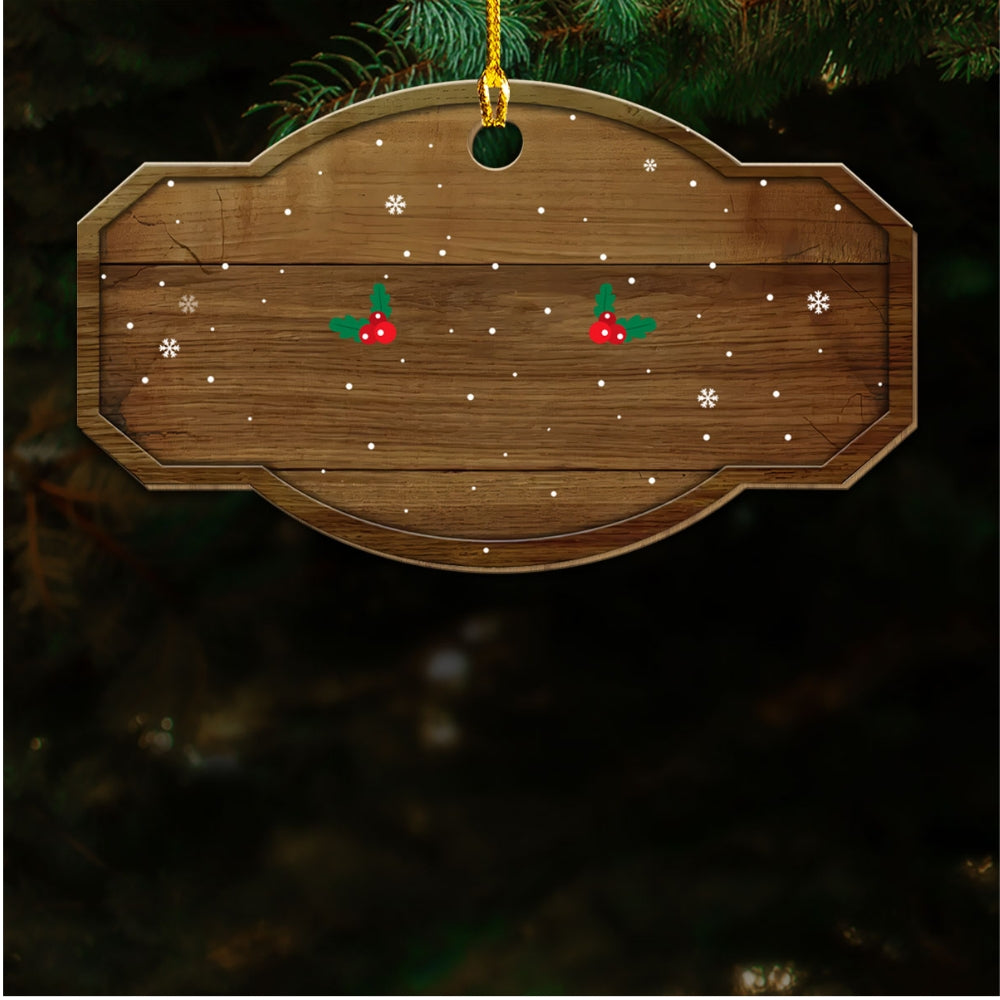 Family With Pet - Personalized Wood Ornament