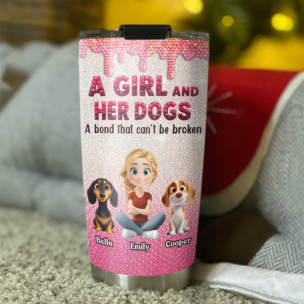 Custom Christmas Birthday Gifts For Dog Mom, Dog Lovers • Pawfect Companions - Personalized 3D Effect Tumbler
