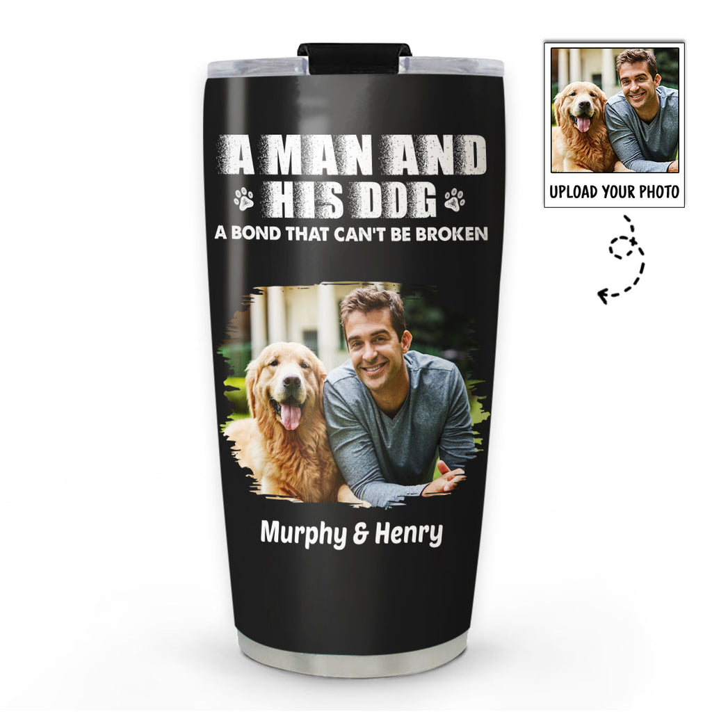 Custom Photo Father's day Birthday Gifts For Dog Dad, Dog Lovers • Best Dog Dad Ever Photo- Personalized Tumbler