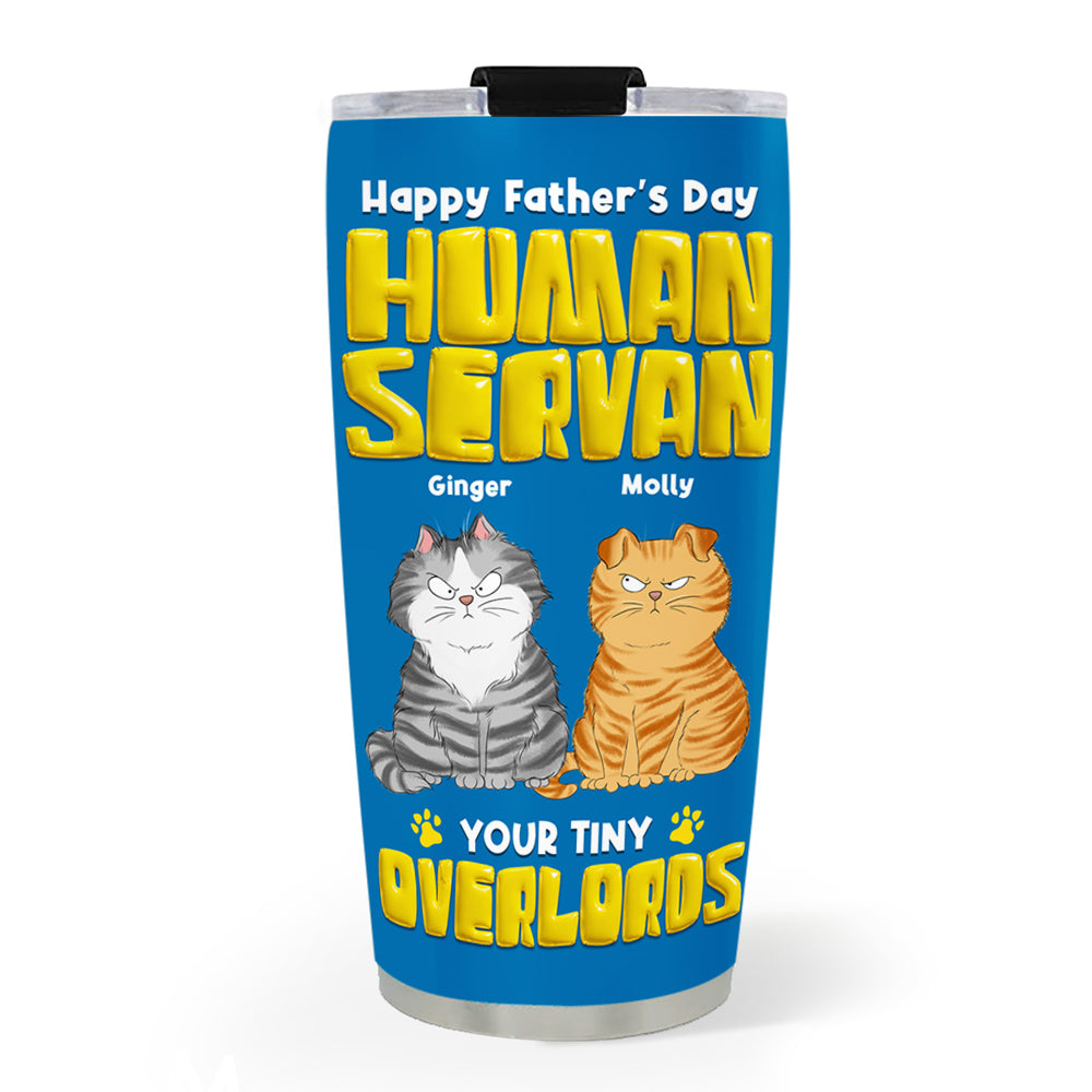 Custom Father's day Birthday Gifts For Cat Dad, Cat Lovers • Cat Overlord Rules - Personalized Tumbler