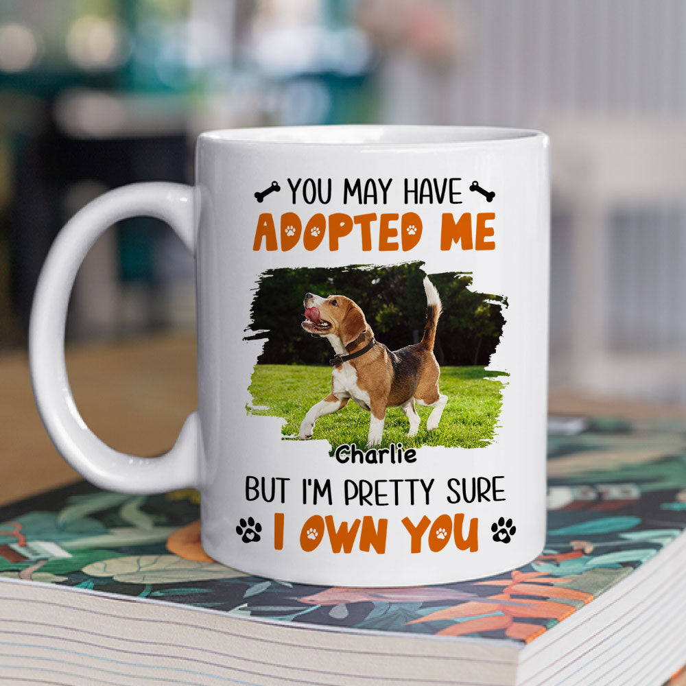 Custom Photo Christmas Birthday Gifts For Dog Mom, Dog Lovers • I Own You Photo - Personalized Coffee Mug