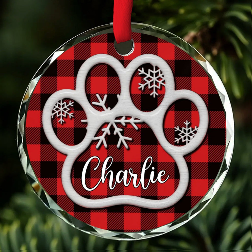 Paw Prints - Personalized Glass Ornament