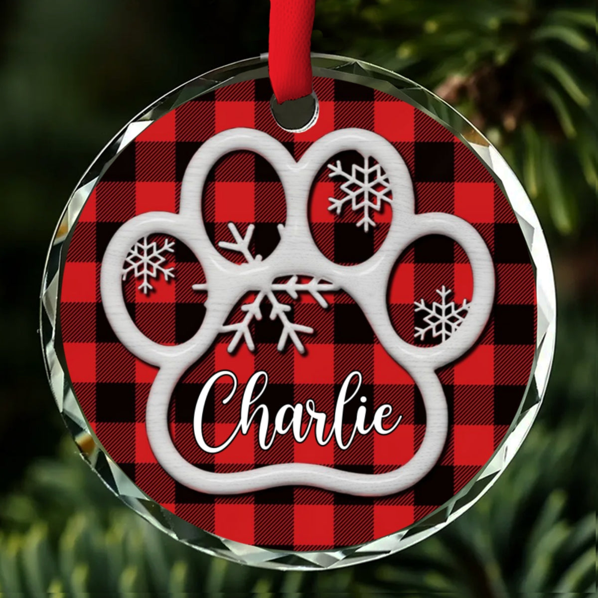 Paw Prints - Personalized Glass Ornament