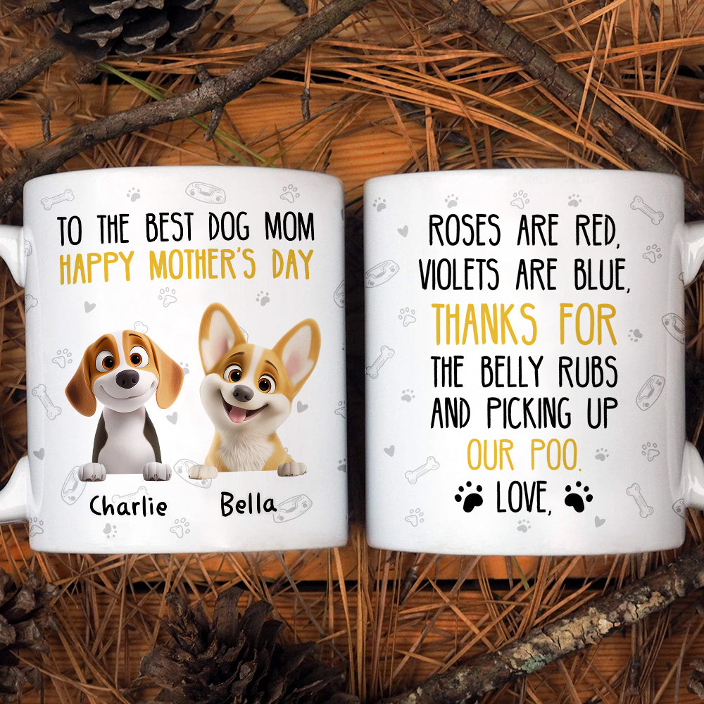 Custom Mother's day Birthday Gifts For Dog Mom, Dog Lovers • Picking Up Our Poo - Personalized Coffee Mug
