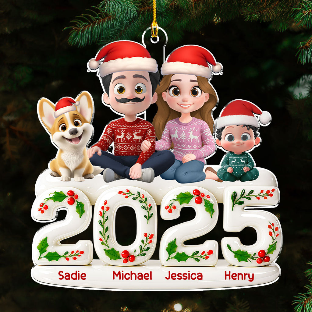Custom Christmas Decor Home Birthday Gifts For Dog Lovers • Whole Family Hunt Rewards - Personalized 3D Effect Acrylic Ornament