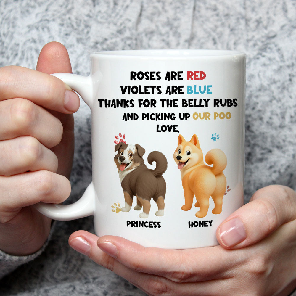 Custom Christmas Birthday Gifts For Dog Lovers • Funny Cartoon Red And Blue Dog - Personalized Coffee Mug
