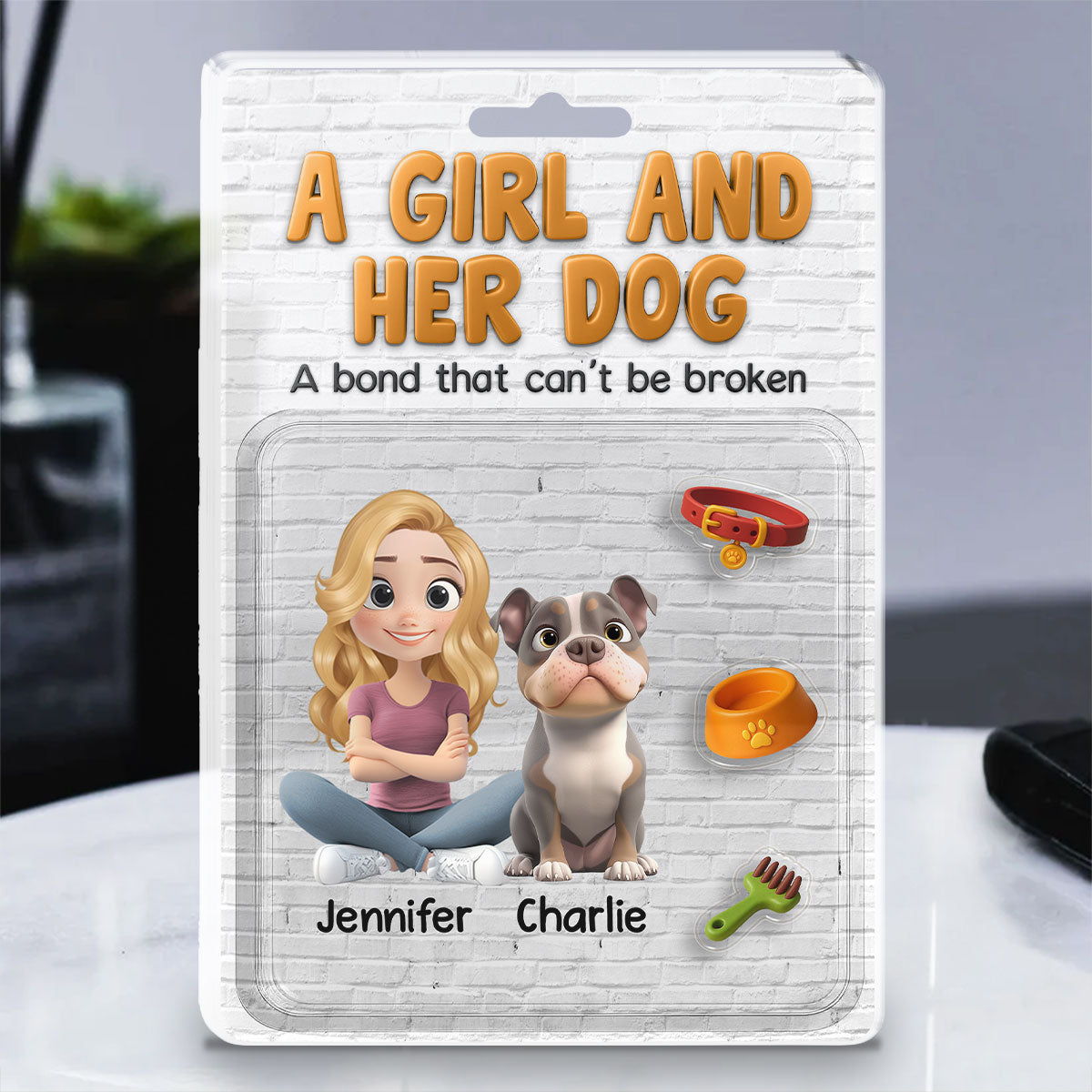 A Girl And Her Dog - Personalized Acrylic Plaque