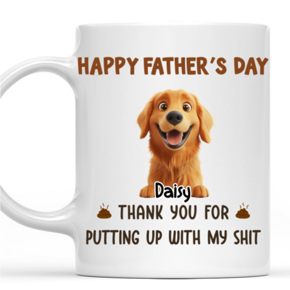 Custom Father's day Birthday Gifts For Cat Dad, Cat Lovers • Putting Up With My Shit Daddy - Personalized Coffee Mug