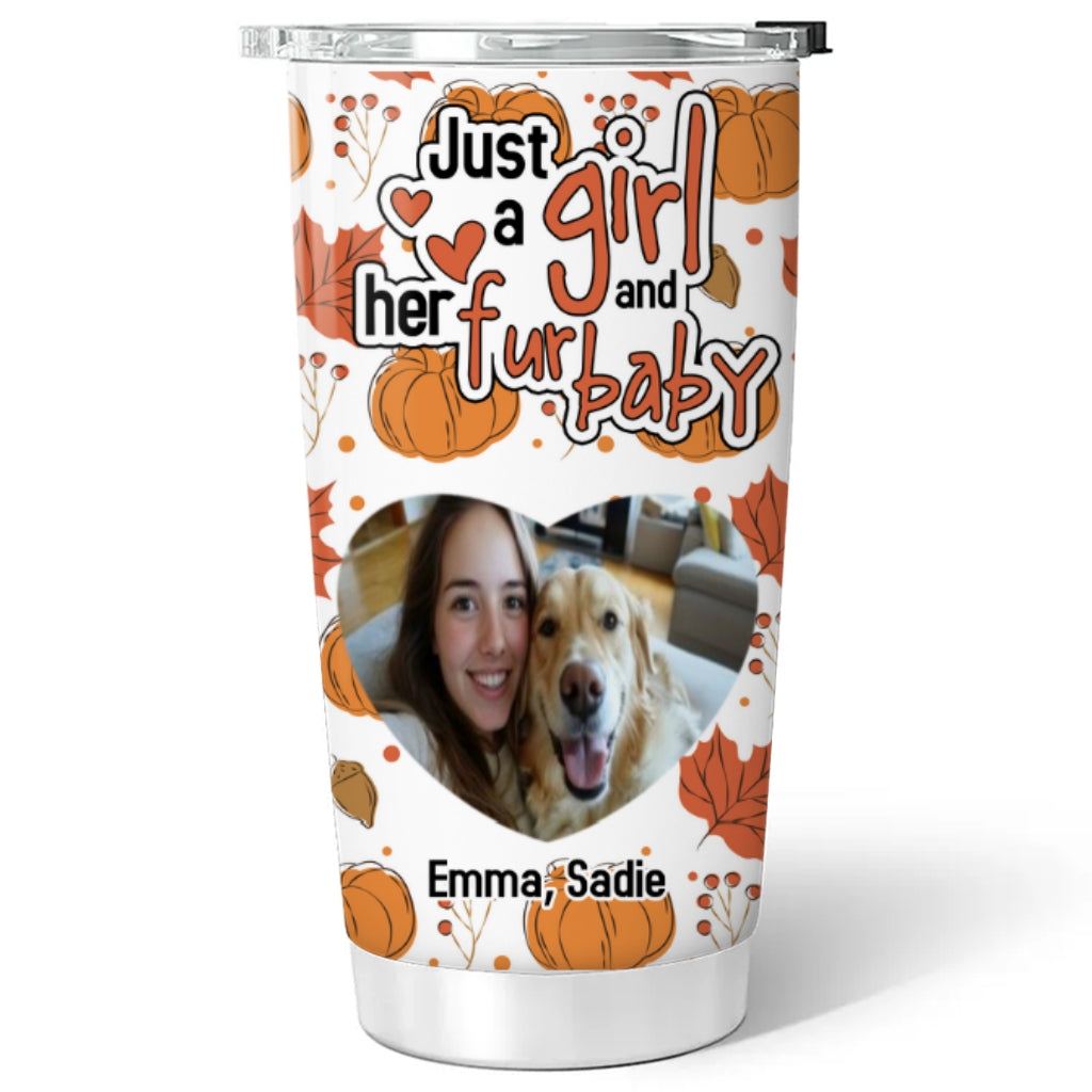 Custom Photo Christmas Birthday Gifts For Pet Mom, Pet Lovers • Falling For Fur Babies Photo - Personalized Tumbler