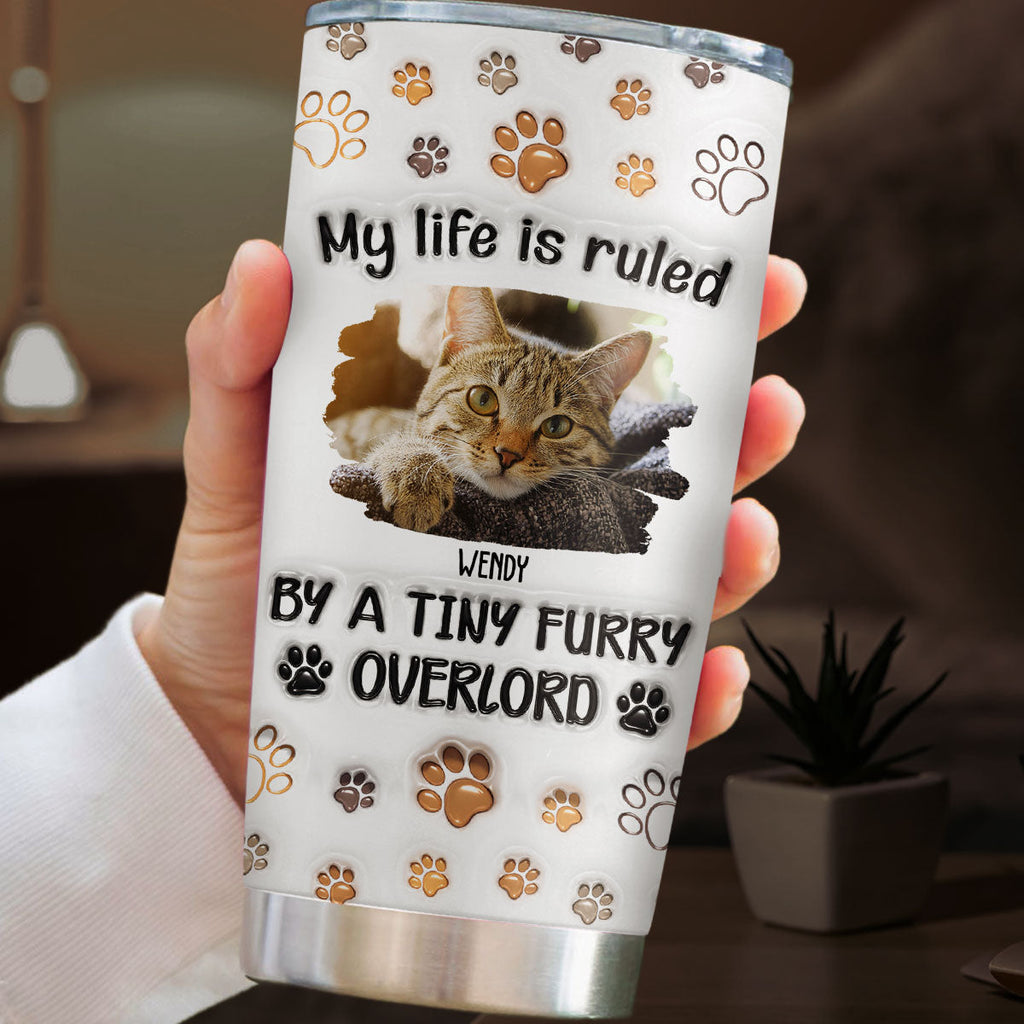 Custom Mother's day Birthday Gifts For Cat Mom, Cat Lovers • Your Overlords Photo - Personalized 3D Inflated Effect Tumbler