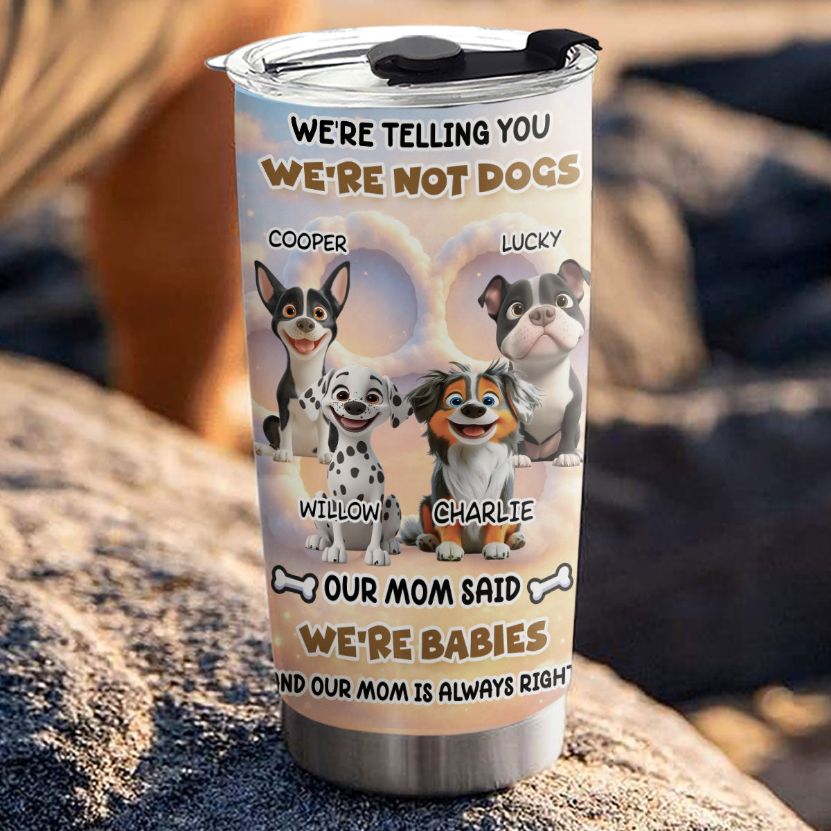 Custom Christmas Birthday Gifts For Dog Lovers • I Am Telling You Cartoon - Personalized 3D Effect Tumbler