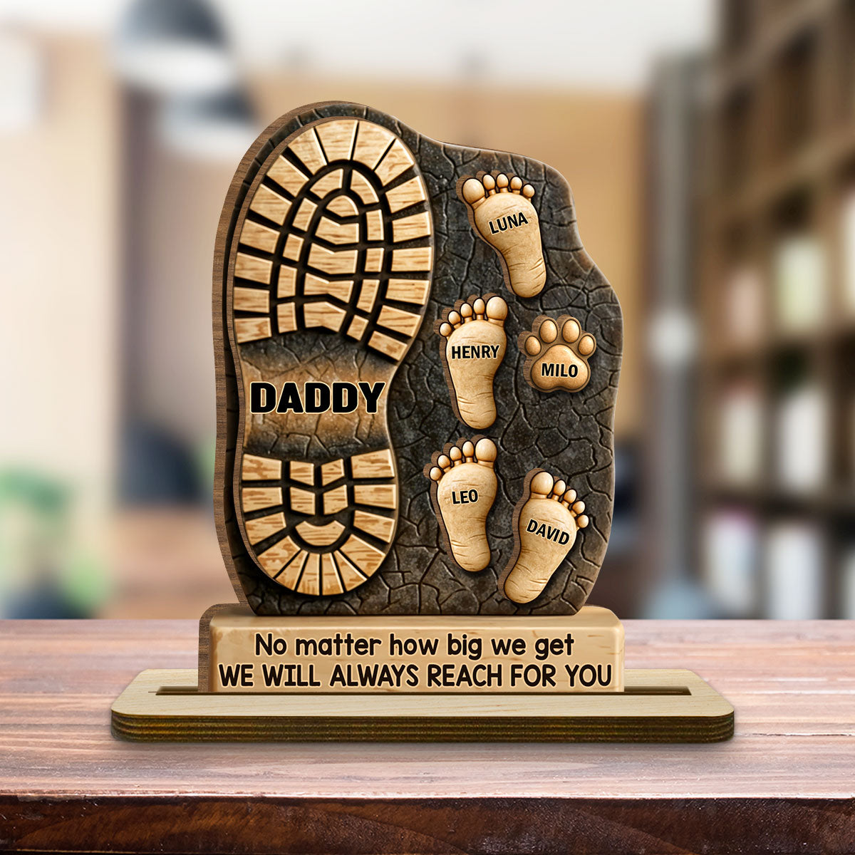 Your Footsteps Led Our Way - Personalized 2-Layer Wood Plaque With Flat Base