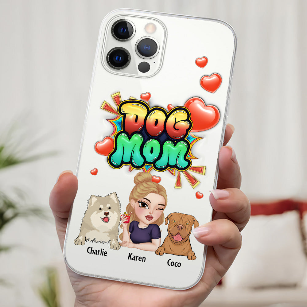 Dog Mom Gradient - Personalized 3D Inflated Effect Phone Case