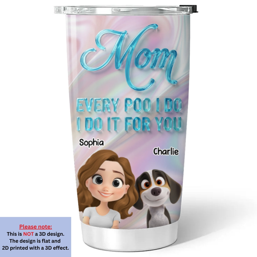Custom Christmas Birthday Gifts For Dog Mom, Dog Lovers • Dogs Make Me Happy - Personalized 3D Effect Tumbler