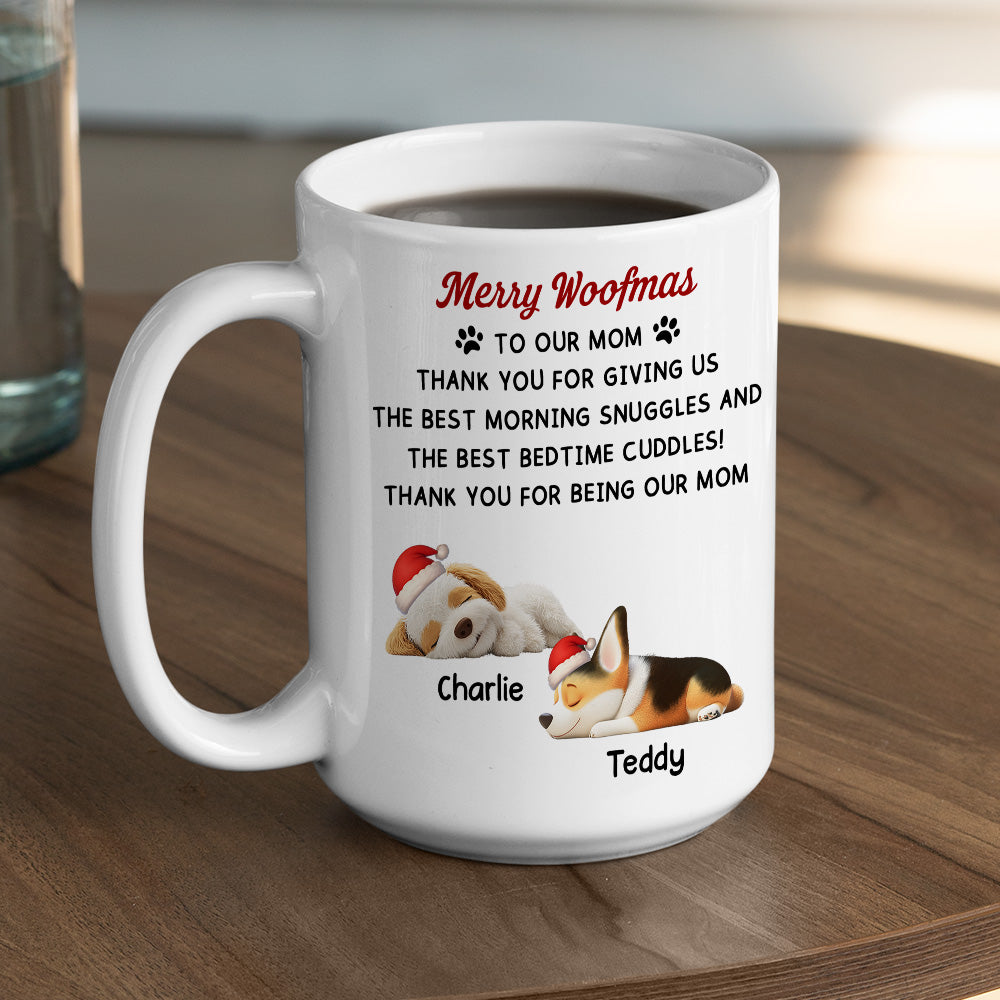 Custom Christmas Birthday Gifts For Dog Lovers • Only Cuddle You At Bedtime - Personalized Coffee Mug