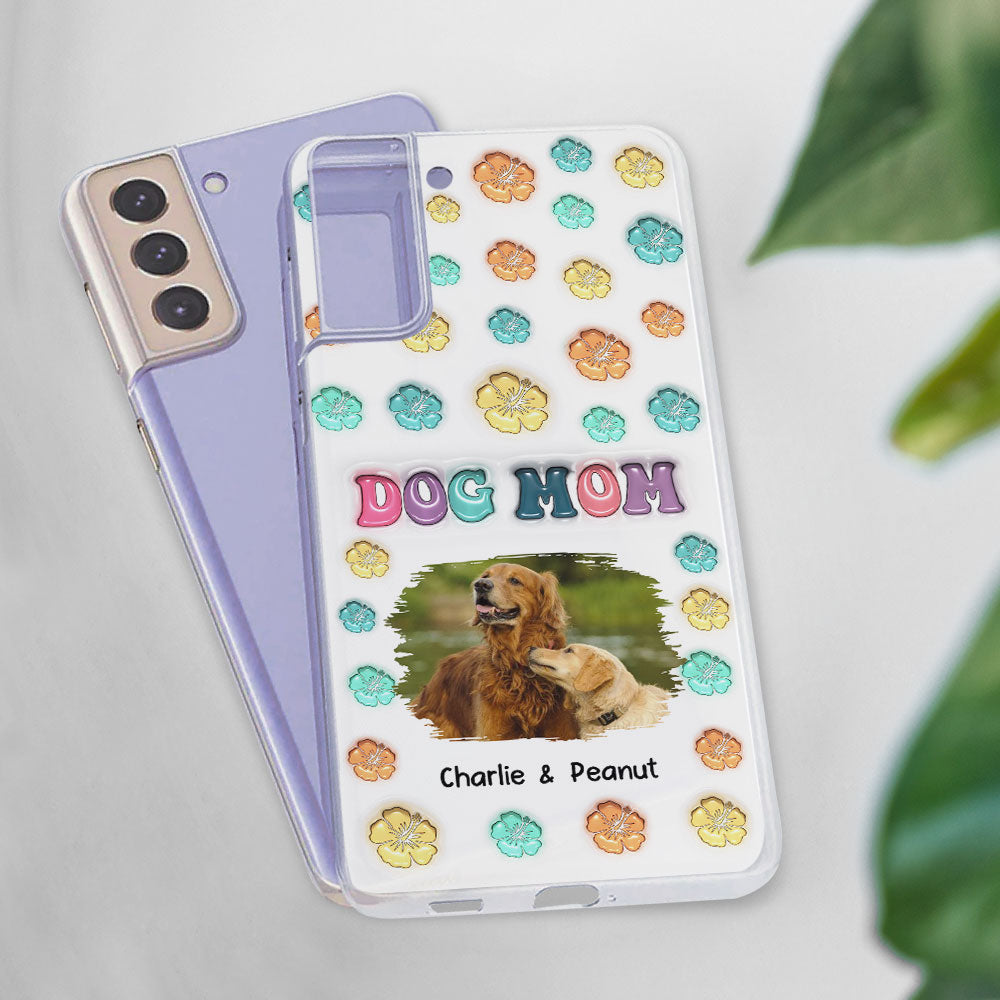 Dog Mom Summer Photo - Personalized 3D Inflated Effect Phone Case